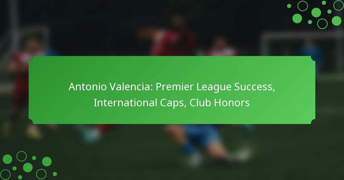 Antonio Valencia: Premier League Success, International Caps, Club Honors