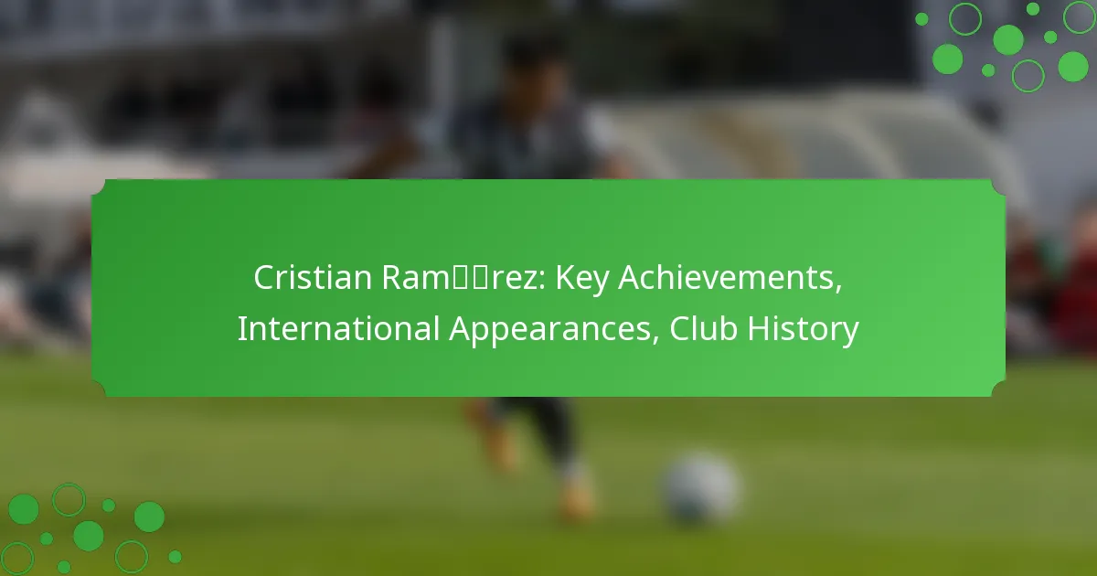 Cristian Ramírez: Key Achievements, International Appearances, Club History