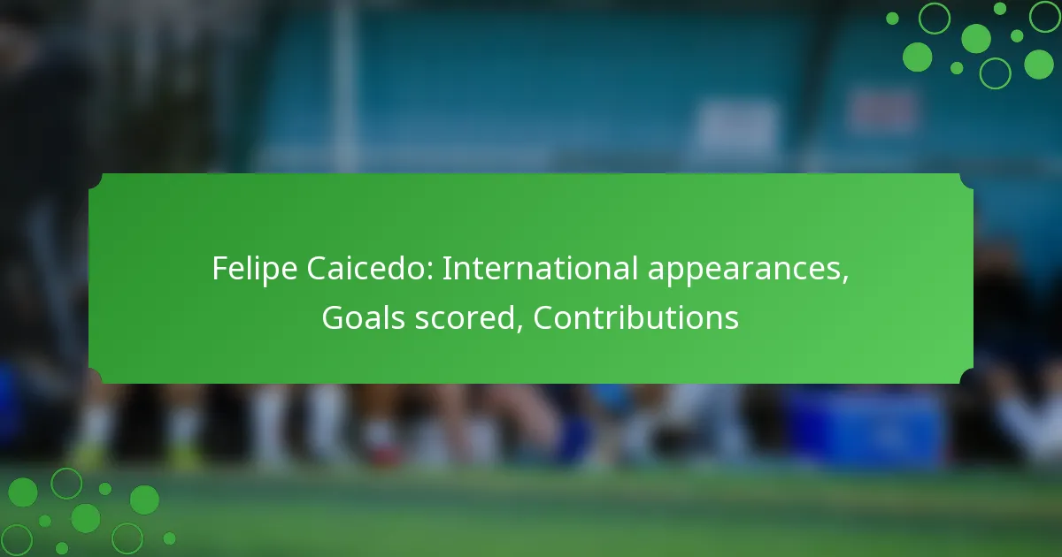 Felipe Caicedo: International appearances, Goals scored, Contributions