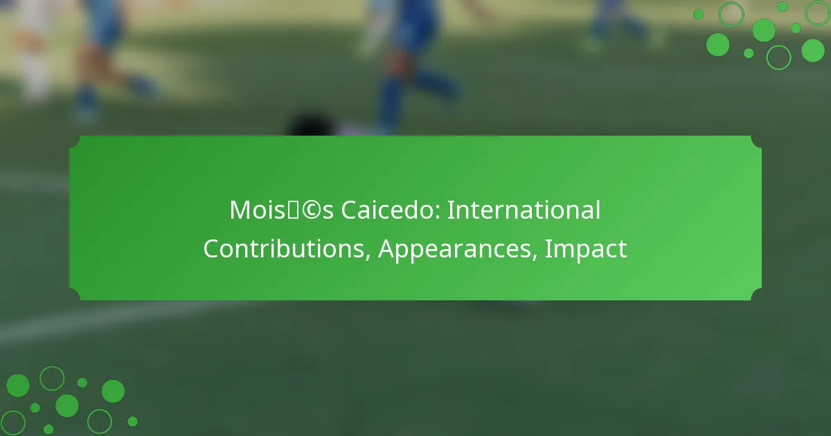 Moisés Caicedo: International Contributions, Appearances, Impact