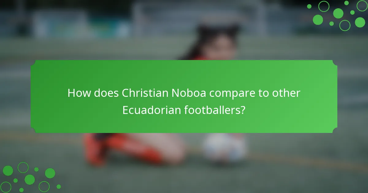 How does Christian Noboa compare to other Ecuadorian footballers?