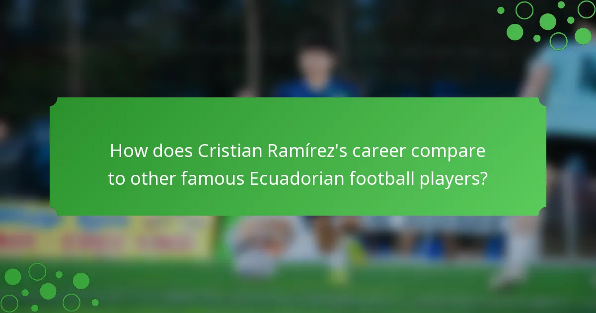 How does Cristian Ramírez's career compare to other famous Ecuadorian football players?