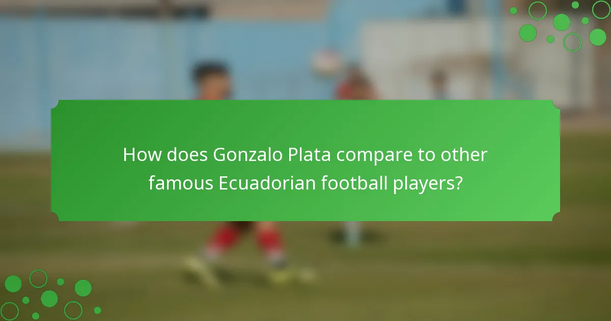 How does Gonzalo Plata compare to other famous Ecuadorian football players?