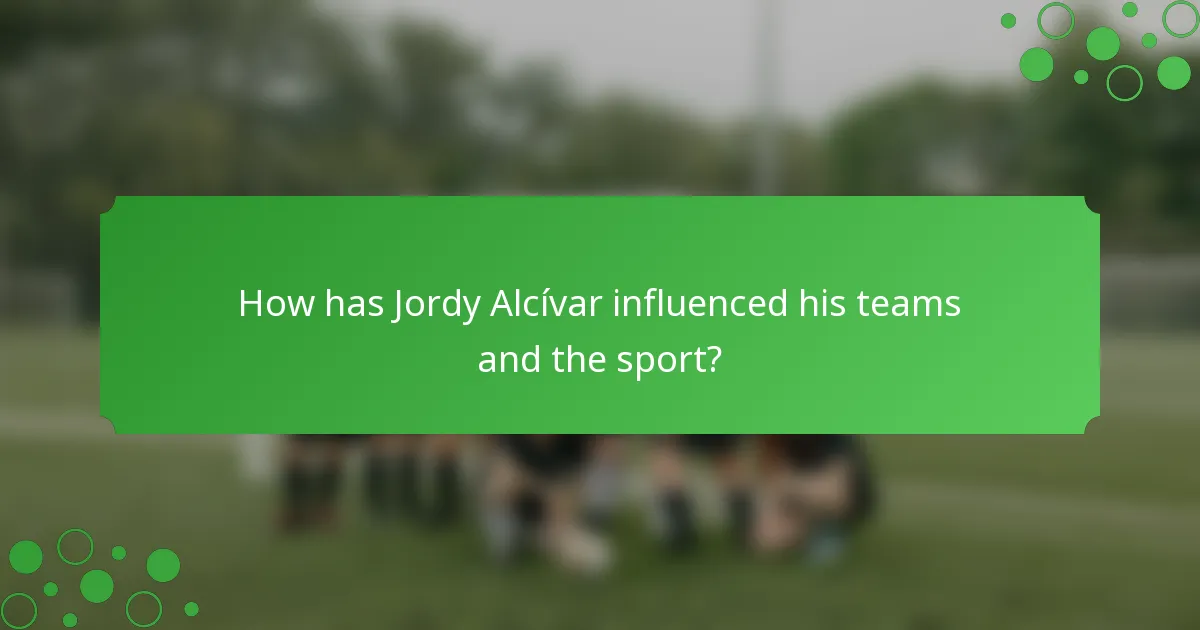 How has Jordy Alcívar influenced his teams and the sport?