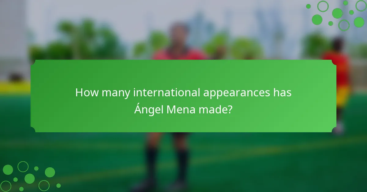 How many international appearances has Ángel Mena made?