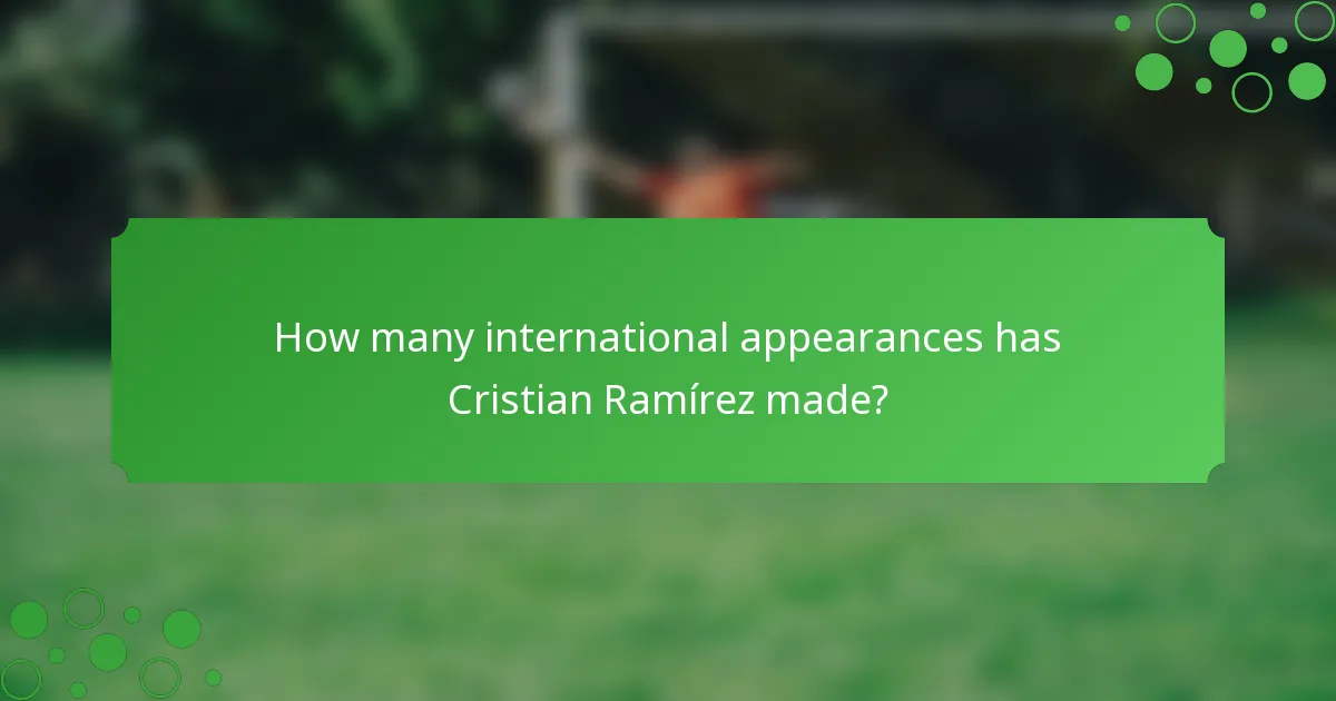 How many international appearances has Cristian Ramírez made?