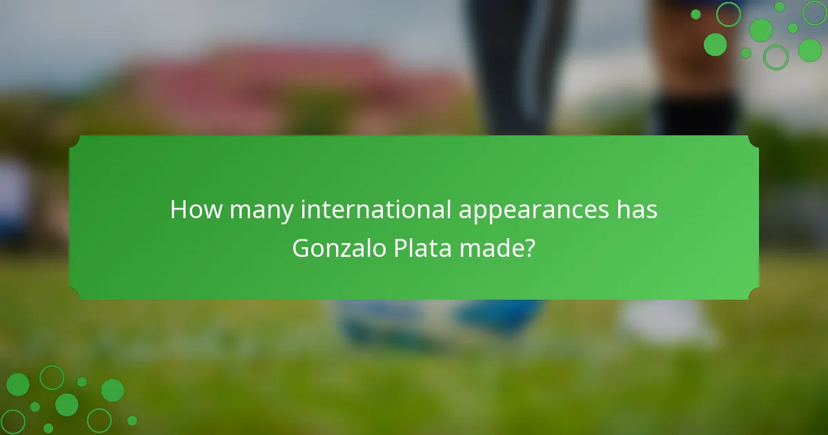 How many international appearances has Gonzalo Plata made?