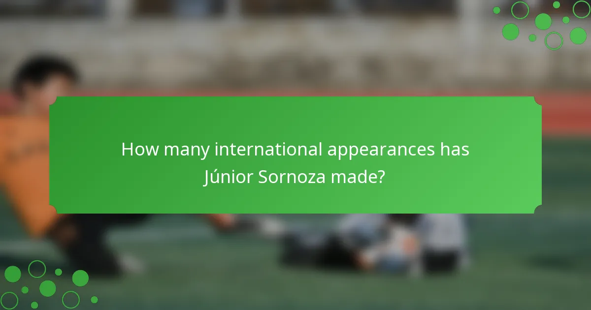 How many international appearances has Júnior Sornoza made?