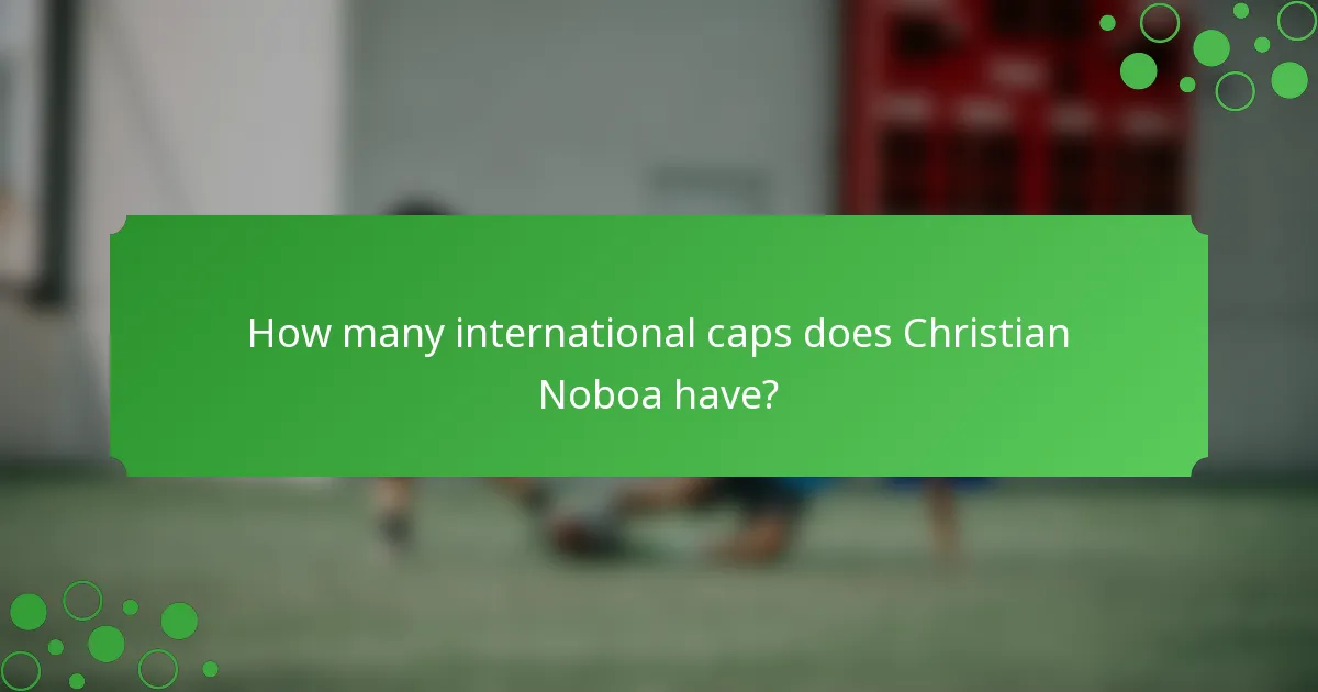How many international caps does Christian Noboa have?
