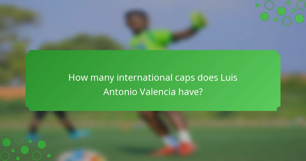 How many international caps does Luis Antonio Valencia have?