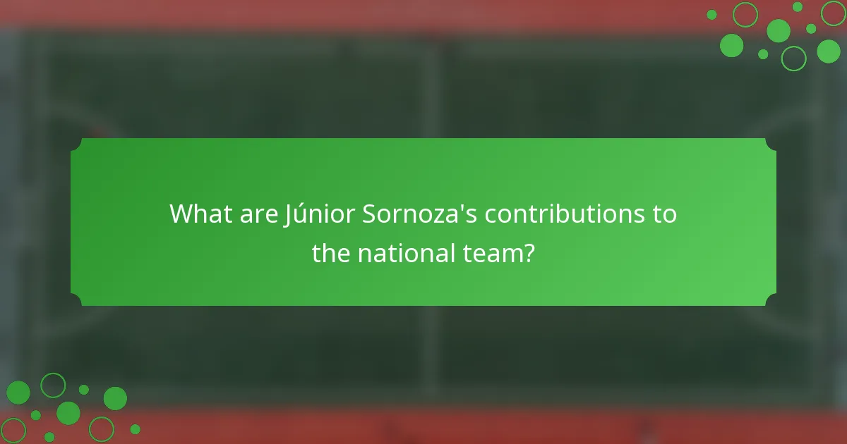 What are Júnior Sornoza's contributions to the national team?