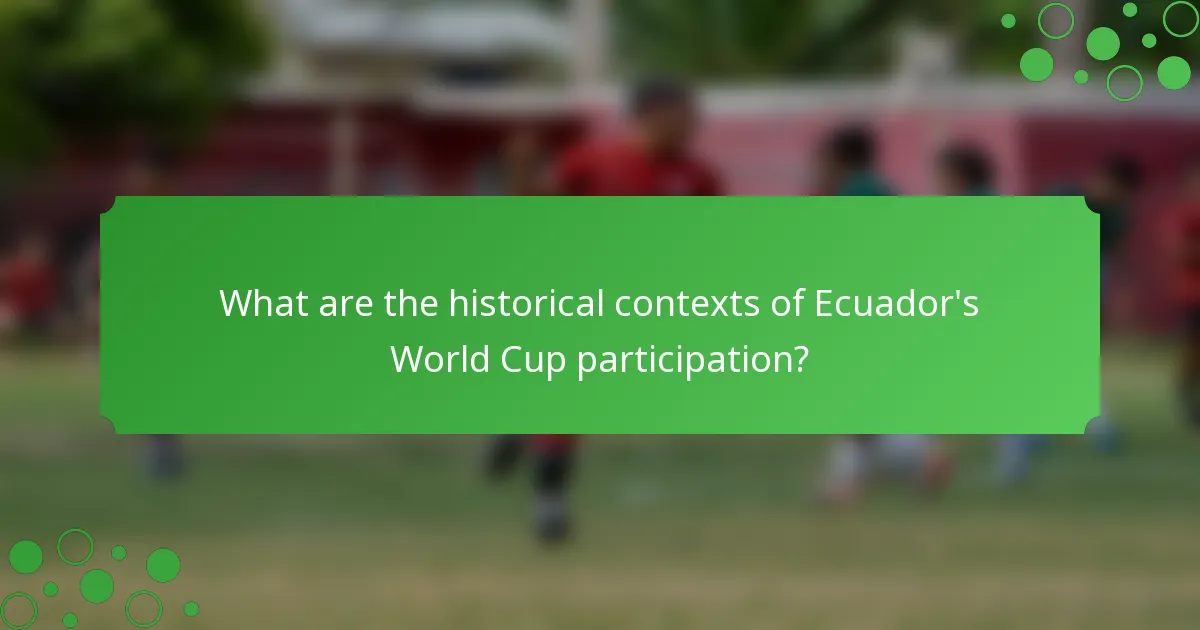 What are the historical contexts of Ecuador's World Cup participation?
