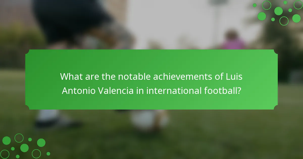 What are the notable achievements of Luis Antonio Valencia in international football?