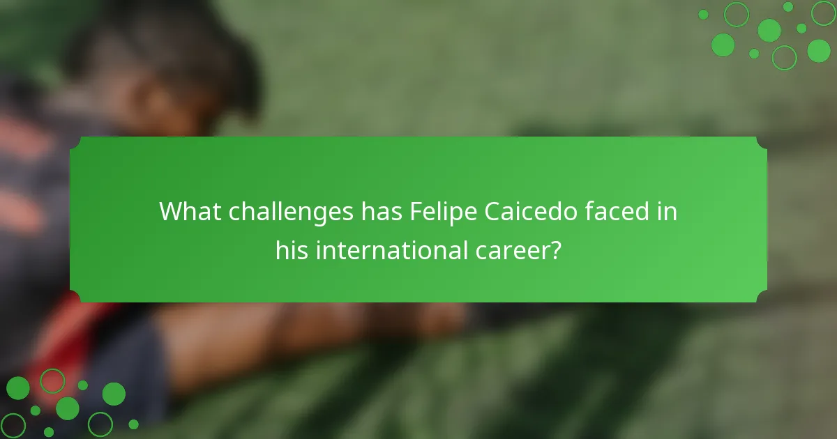 What challenges has Felipe Caicedo faced in his international career?