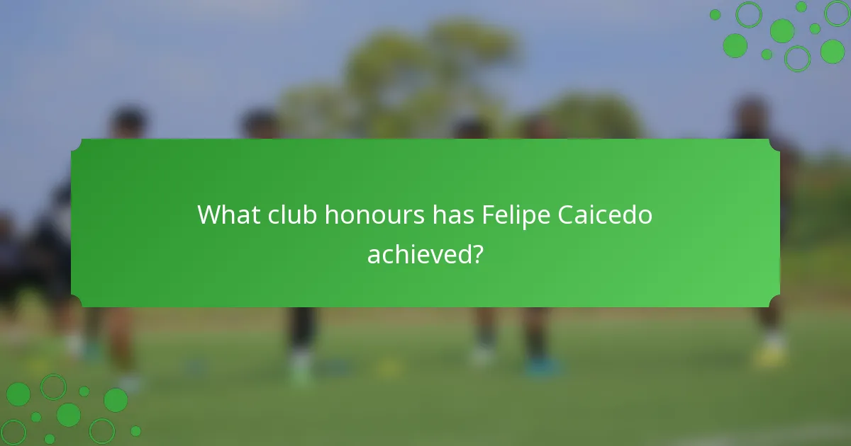What club honours has Felipe Caicedo achieved?