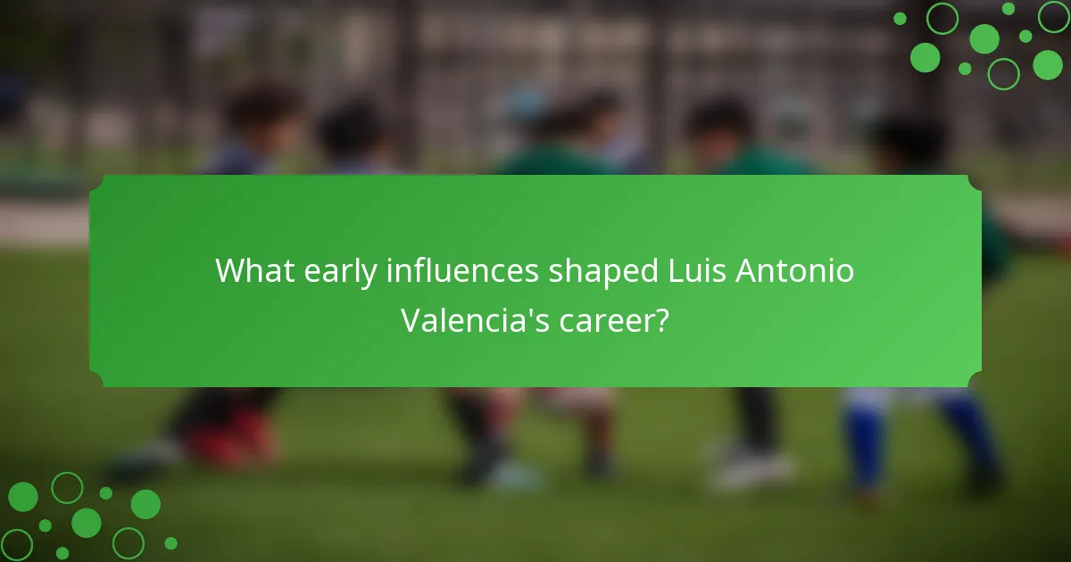 What early influences shaped Luis Antonio Valencia's career?