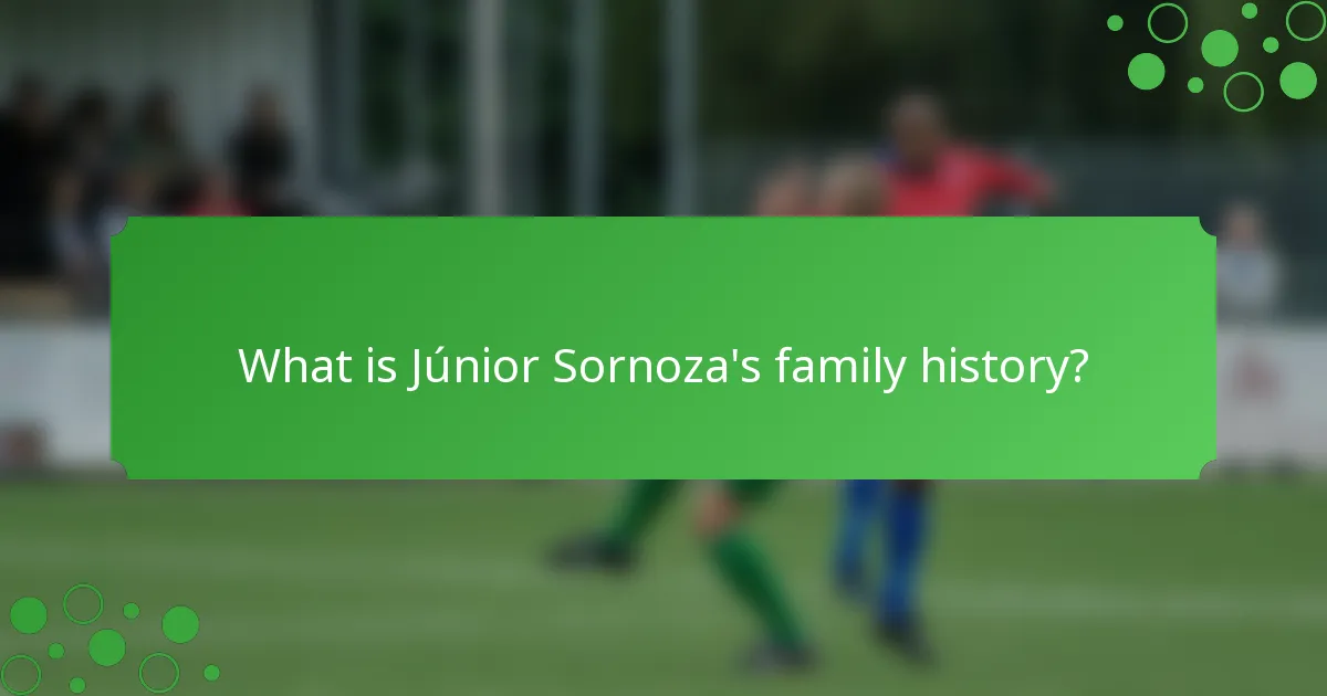 What is Júnior Sornoza's family history?