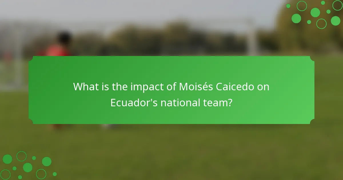 What is the impact of Moisés Caicedo on Ecuador's national team?