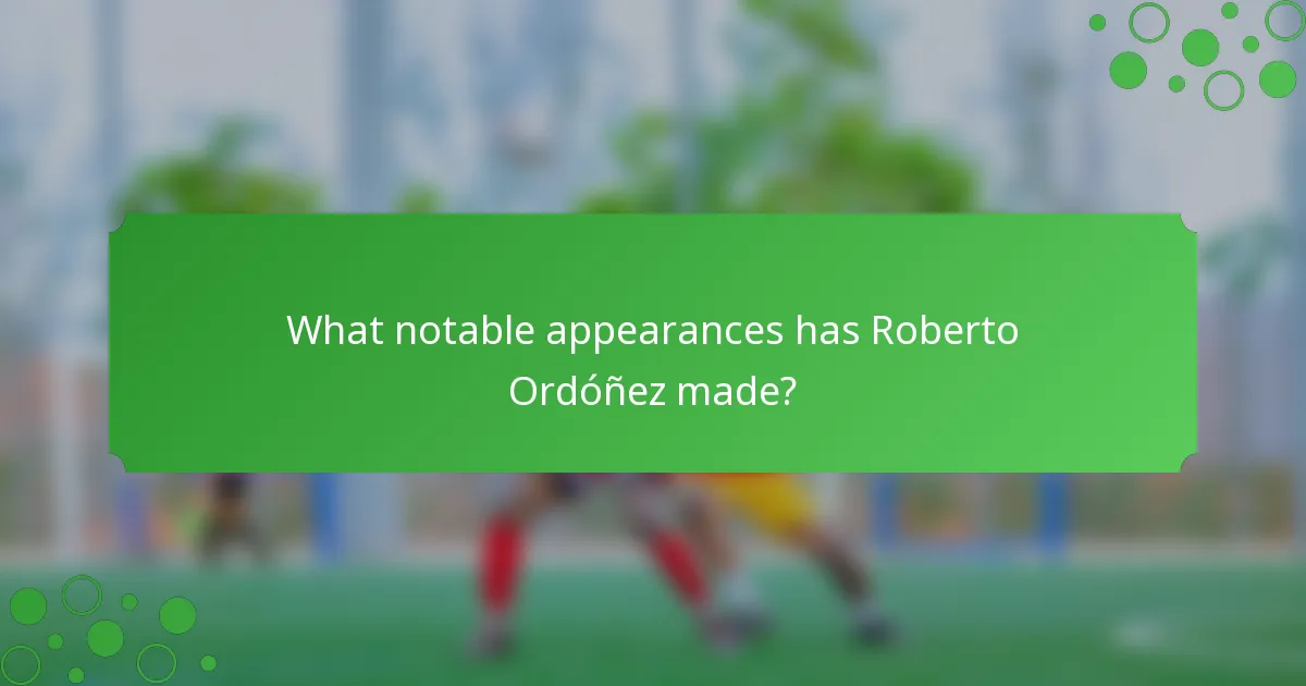 What notable appearances has Roberto Ordóñez made?