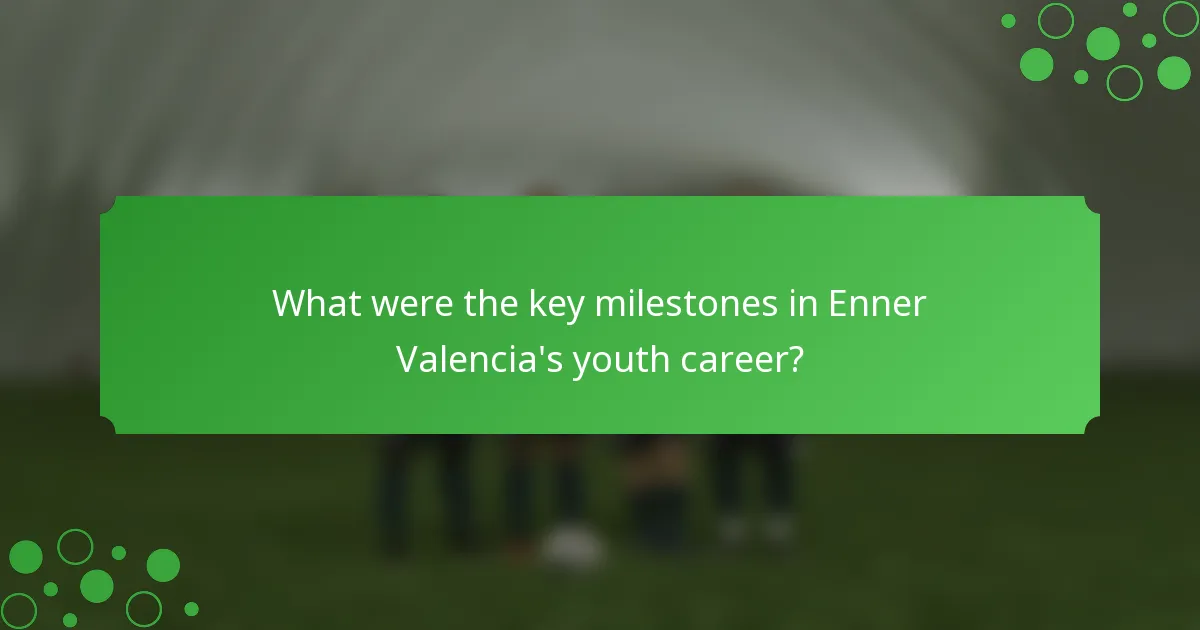 What were the key milestones in Enner Valencia's youth career?