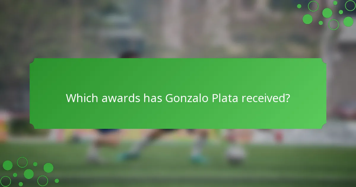 Which awards has Gonzalo Plata received?